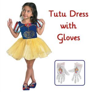 Disney Snow White Princess Dress & Princess Gloves Girls 2T-3T New/NWT